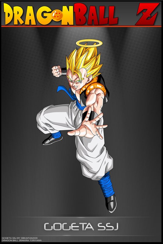 Gogeta in Super Saiyan Form — Yellow, Dramatic, Digital Art