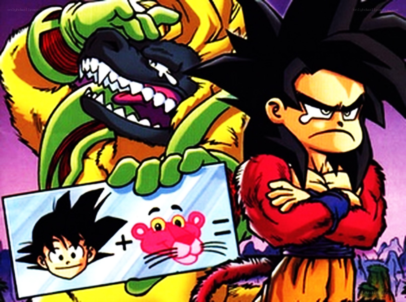 Goku and a monster