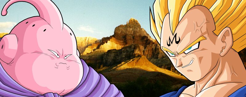 Goku and Buu Facing Off