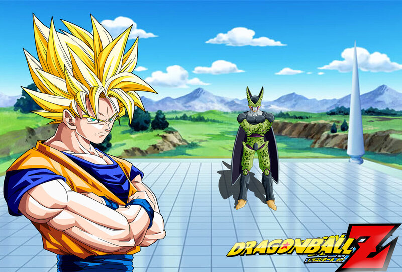 Goku and Cell Facing Off
