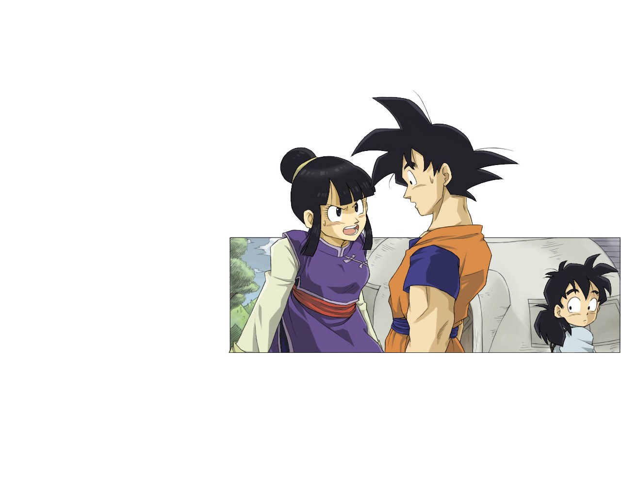 Goku and Chi-Chi in a conversation