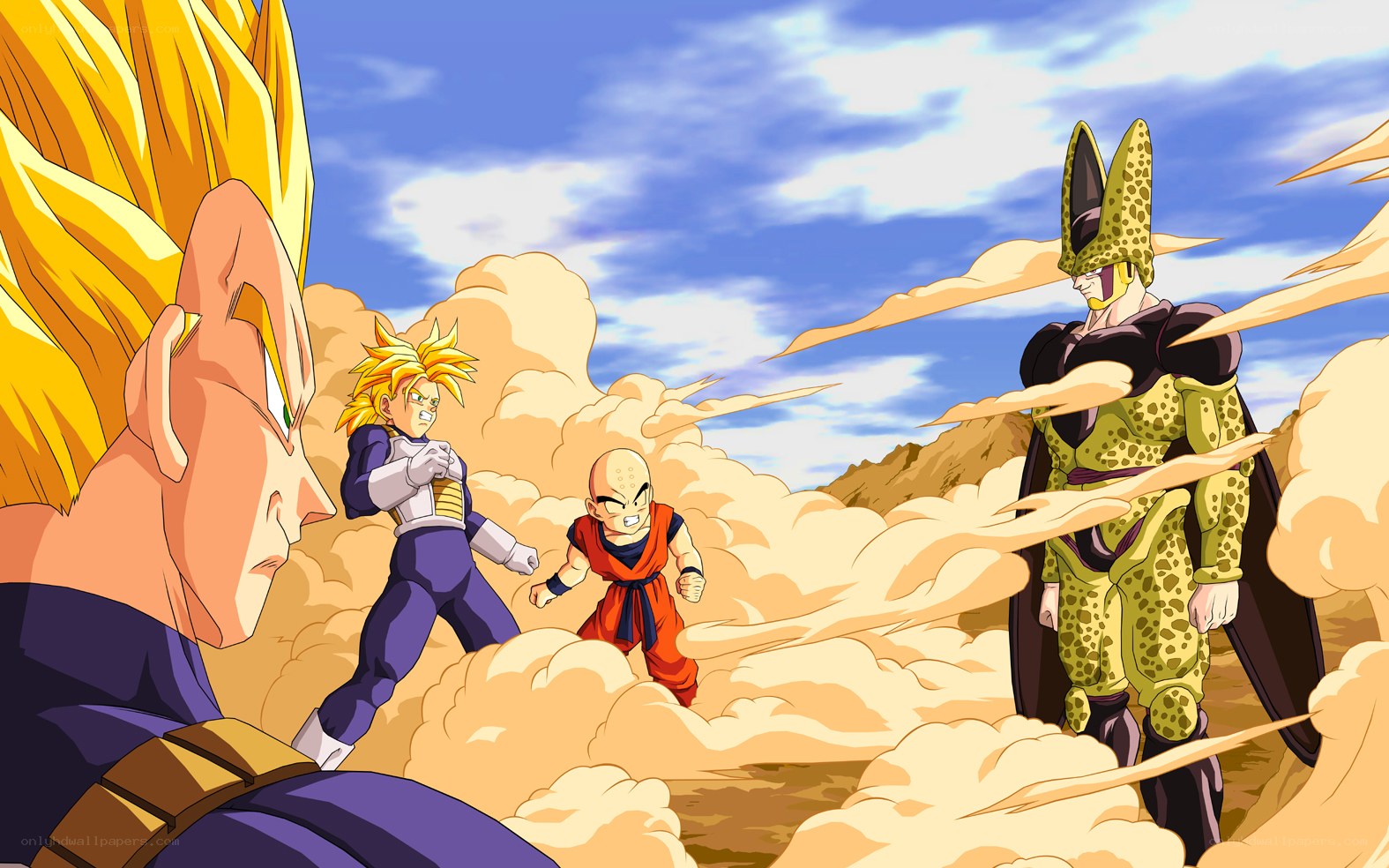 Goku and friends face Cell