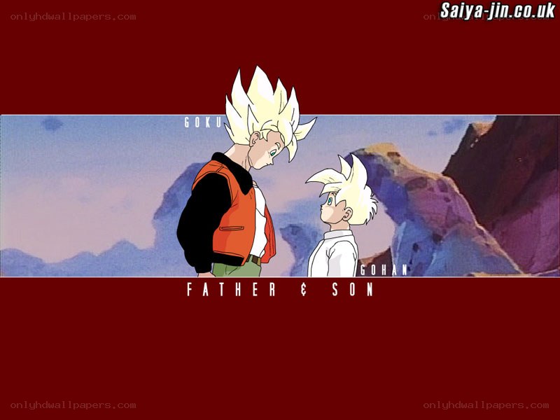 Goku and Gohan father son