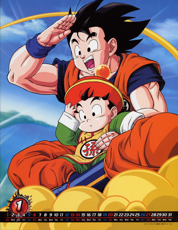 Goku and Gohan on the Flying Nimbus