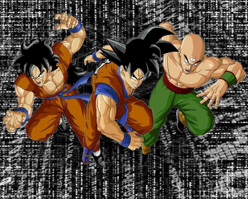 Goku and Krillin in action