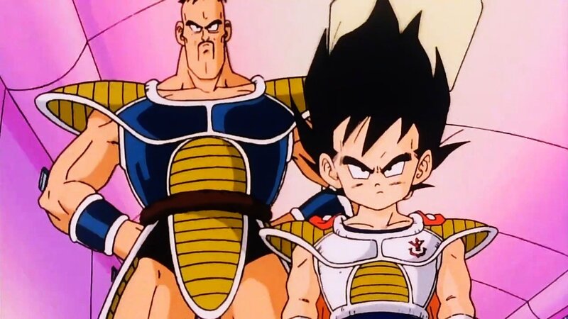 Goku and Nappa in battle armor