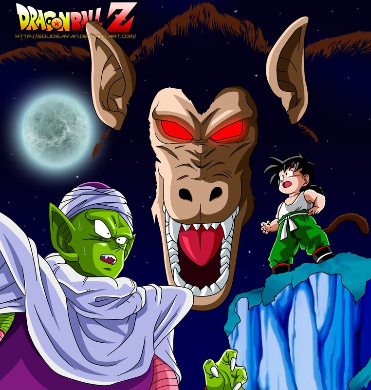 Goku and Piccolo face a giant monster