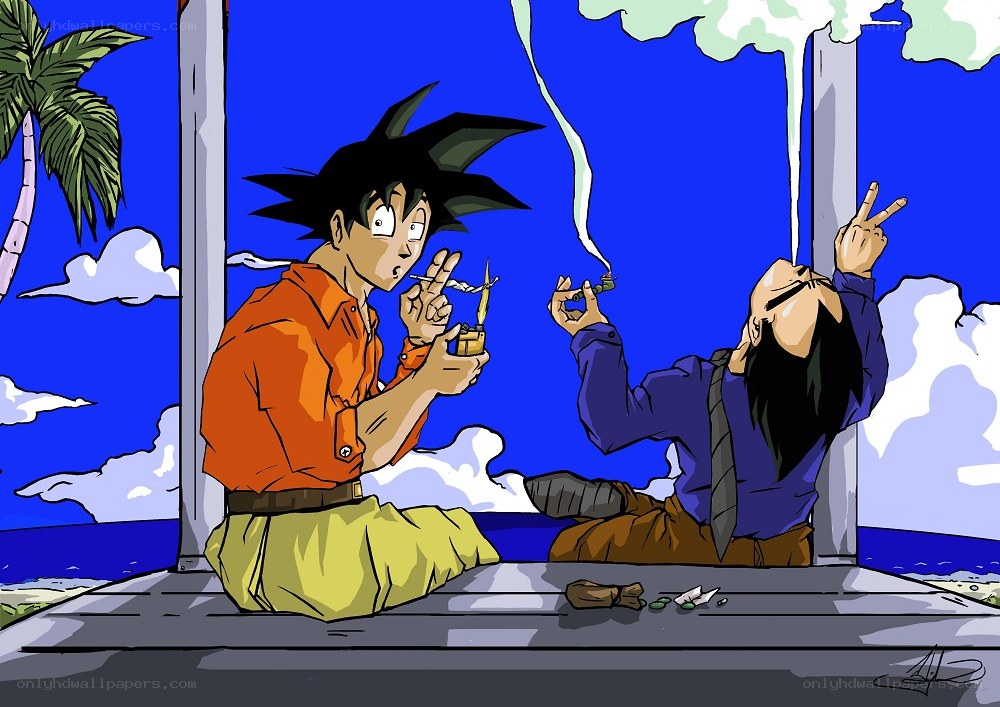 Goku and Piccolo smoking