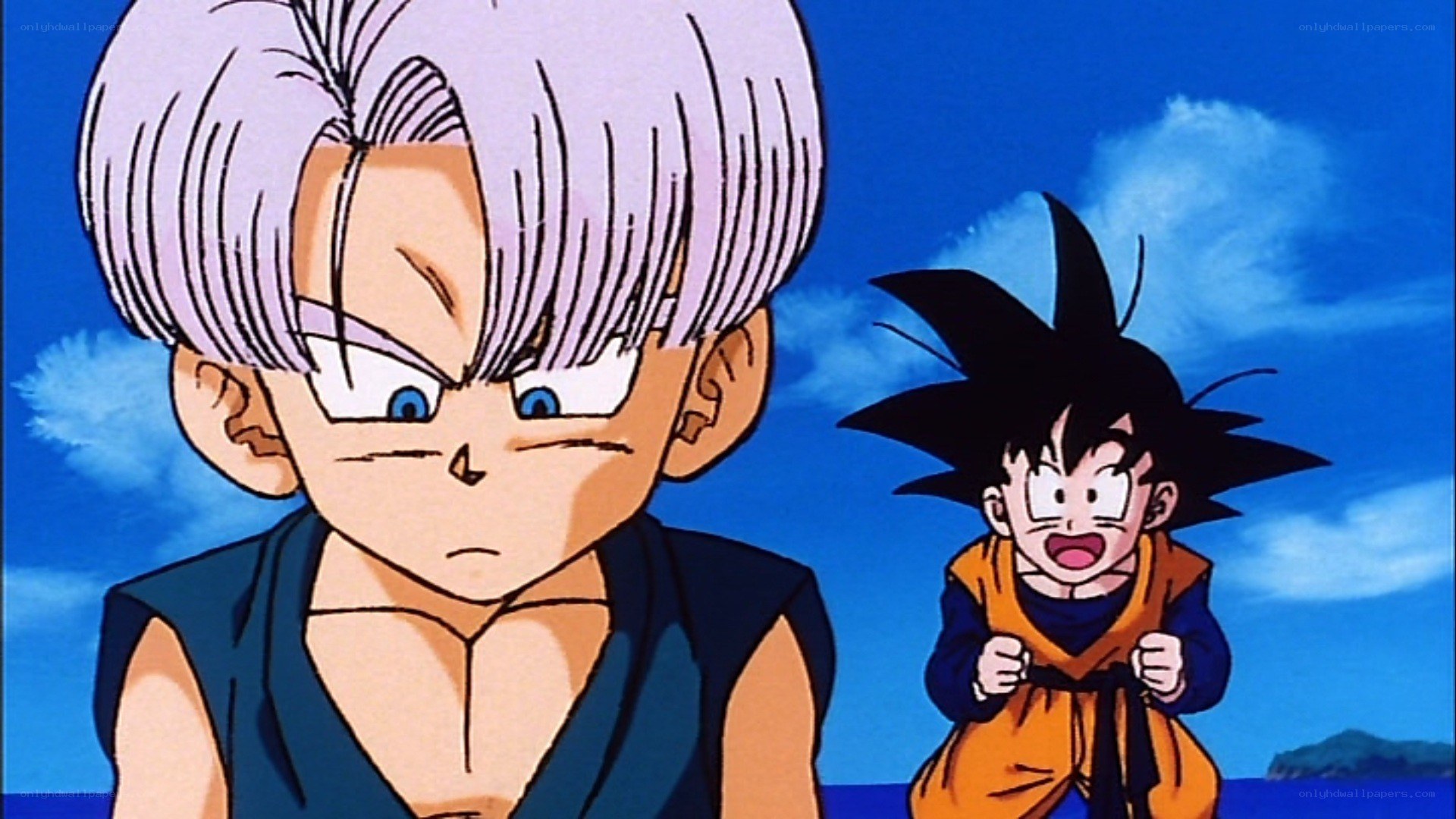 Goku and Trunks in a scene