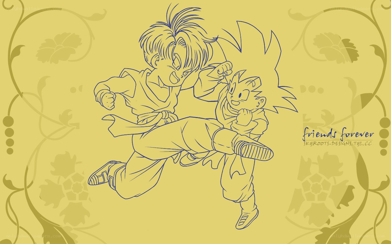 Goku and Trunks in action
