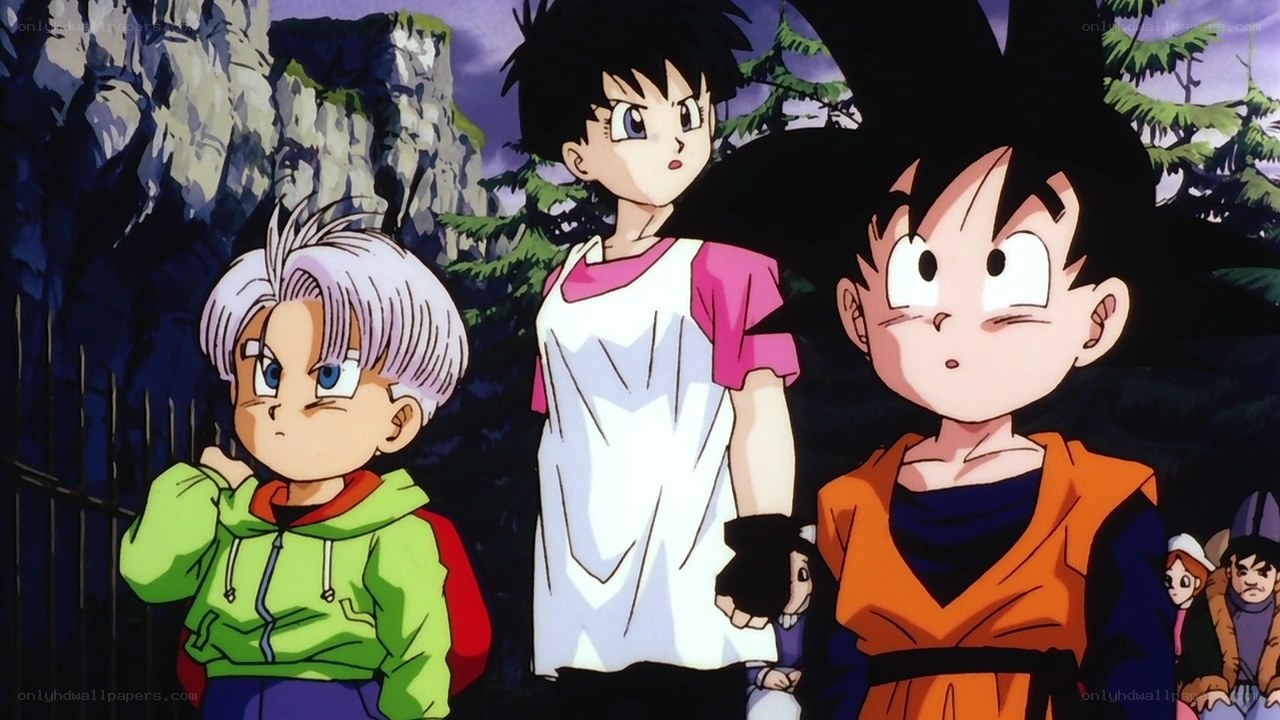 Goku and Trunks in forest