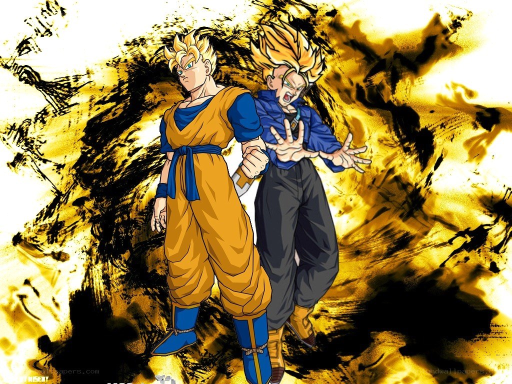 Goku and Trunks in Super Saiyan forms
