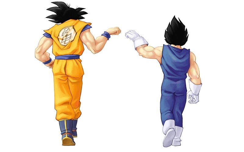 Goku and Vegeta back view