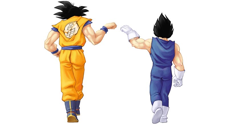 Goku and Vegeta back view