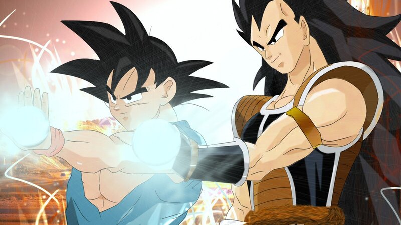 Goku and Vegeta clash in battle