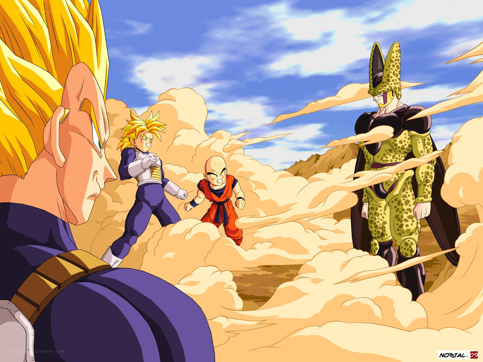 Goku and Vegeta face Cell