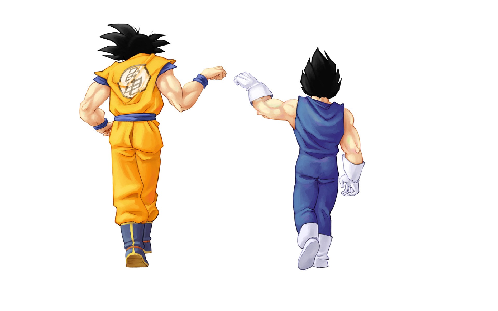 Goku and Vegeta facing off