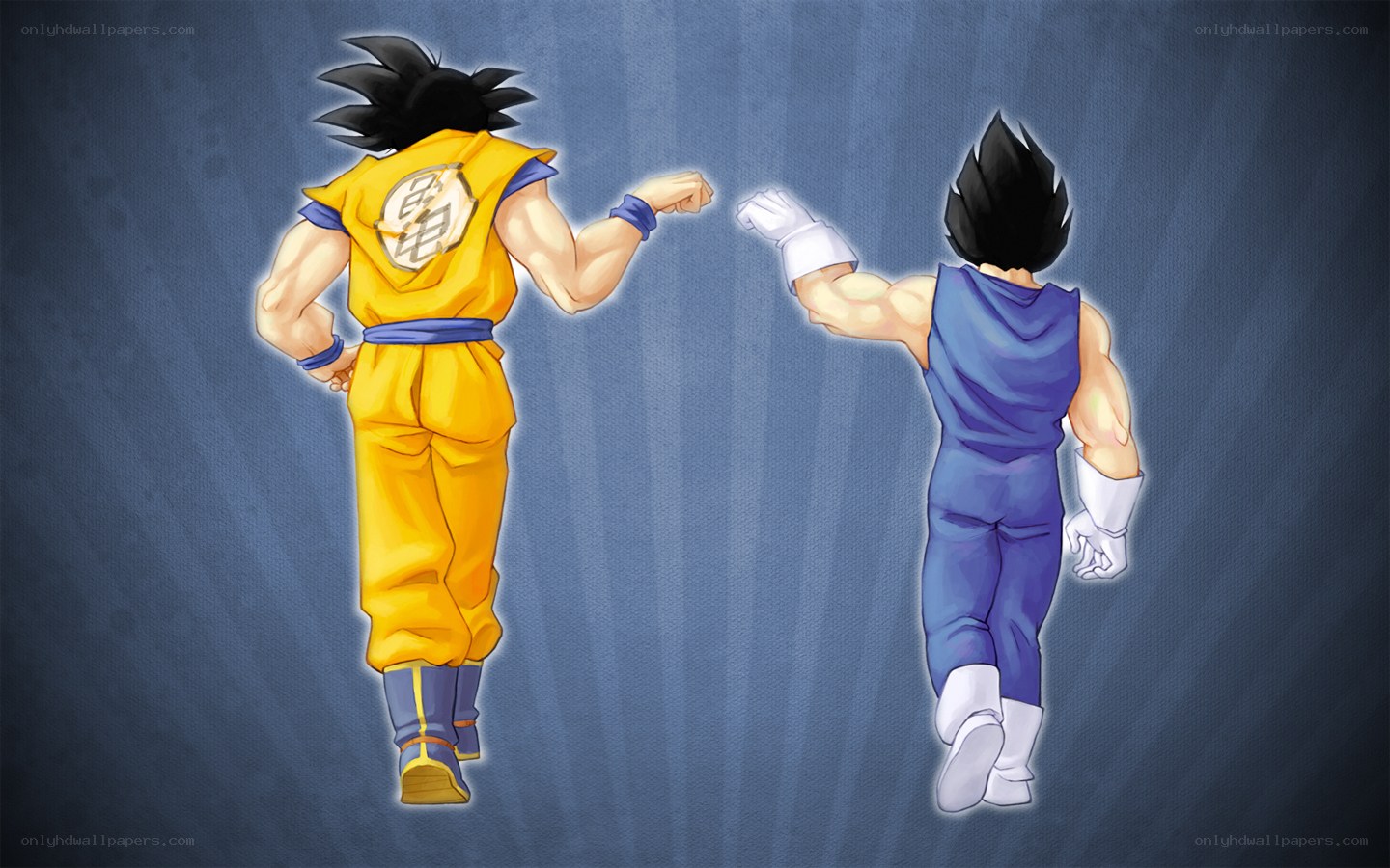 Goku and Vegeta facing off