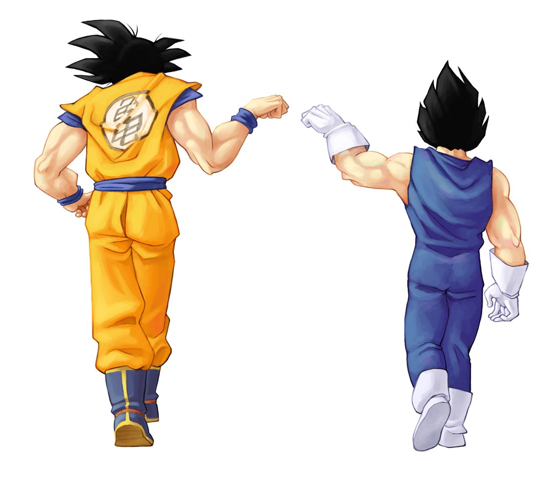 Goku and Vegeta facing off
