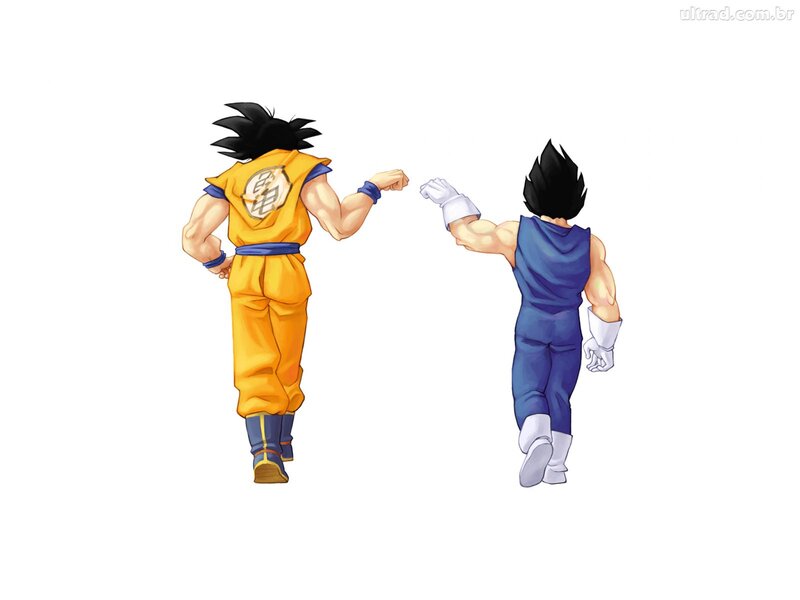 Goku and Vegeta Fighting — Yellow, Action