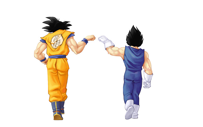Goku and Vegeta fist bump