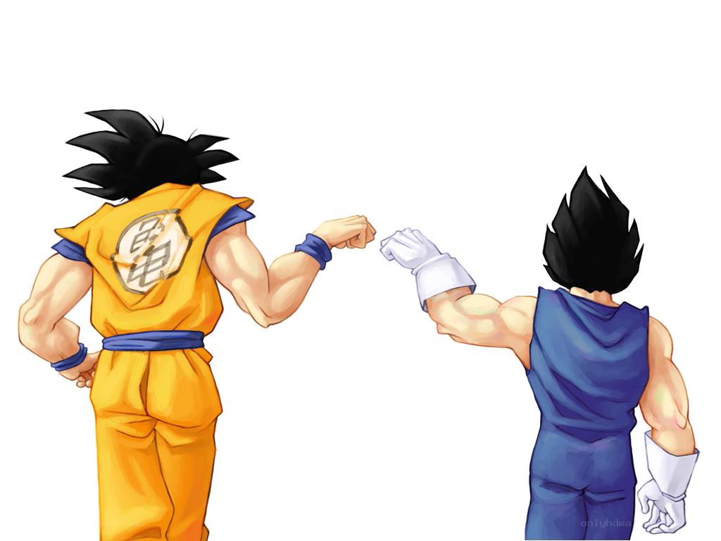 Goku and Vegeta fist bump