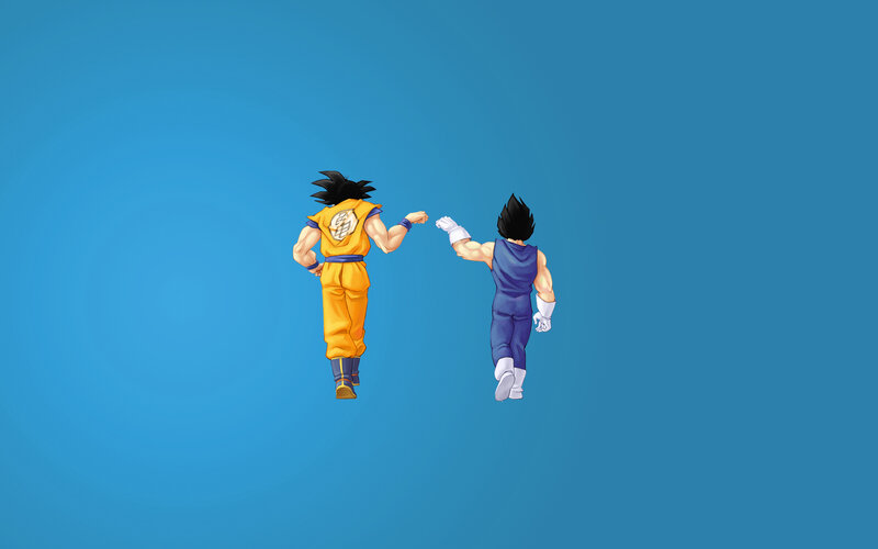 Goku and Vegeta Flying