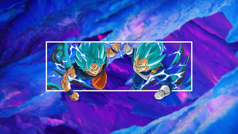 Goku and Vegeta in Battle — Blue, Dramatic
