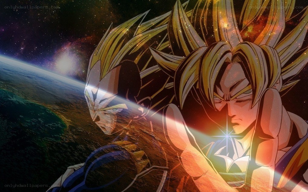 Goku and Vegeta in space