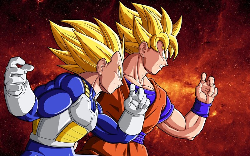 Goku and Vegeta in Super Saiyan form