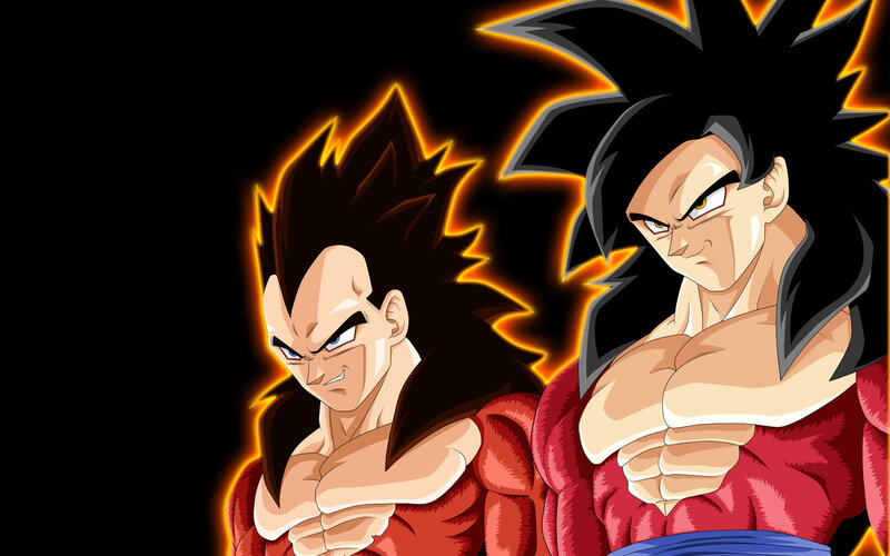 Goku and Vegeta in Super Saiyan form