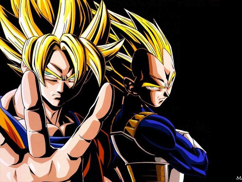 Goku and Vegeta in Super Saiyan form