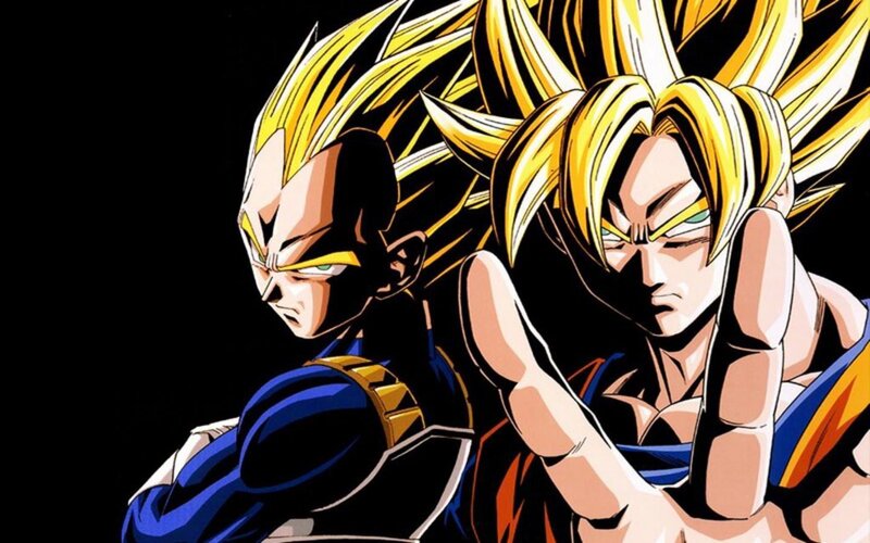 Goku and Vegeta in Super Saiyan form