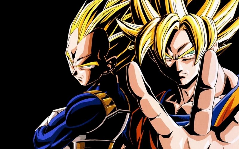 Goku and Vegeta in Super Saiyan form