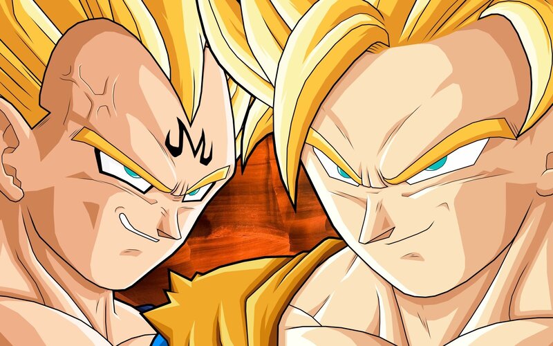 Goku and Vegeta in Super Saiyan form