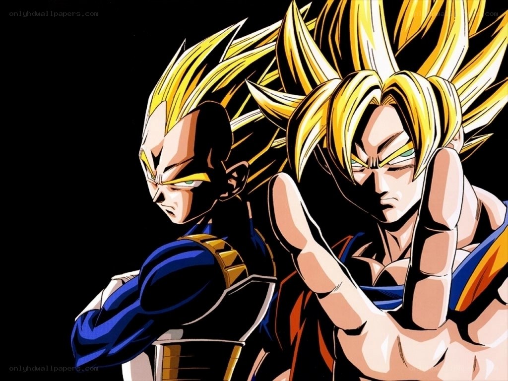 Goku and Vegeta in Super Saiyan forms