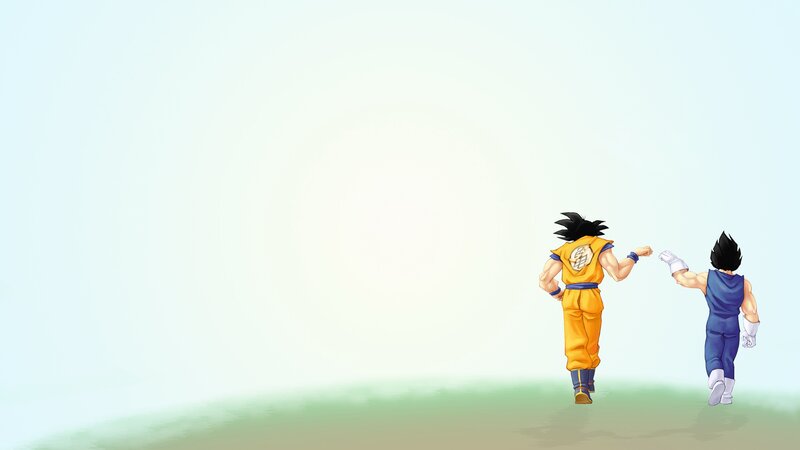 Goku and Vegeta Running