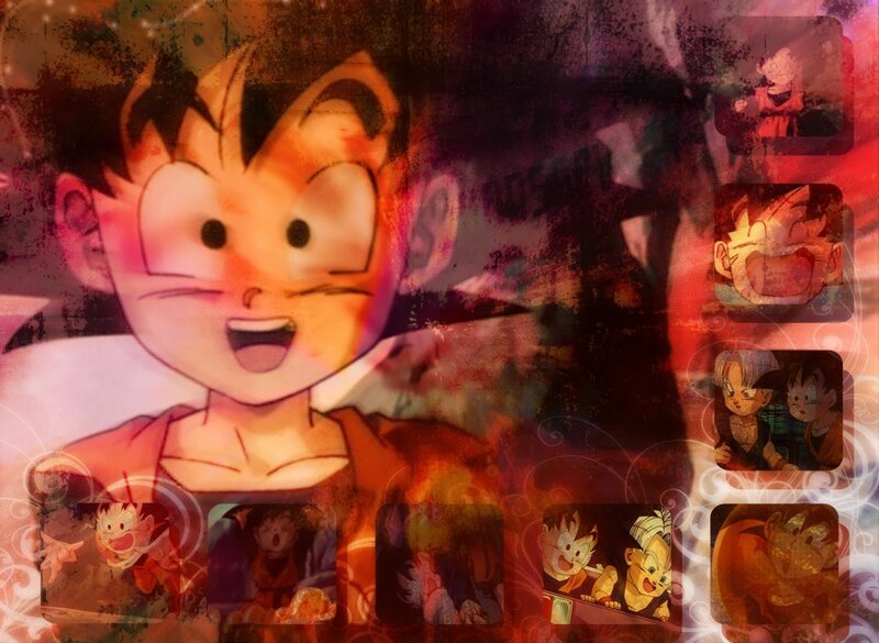 Goku as a child collage