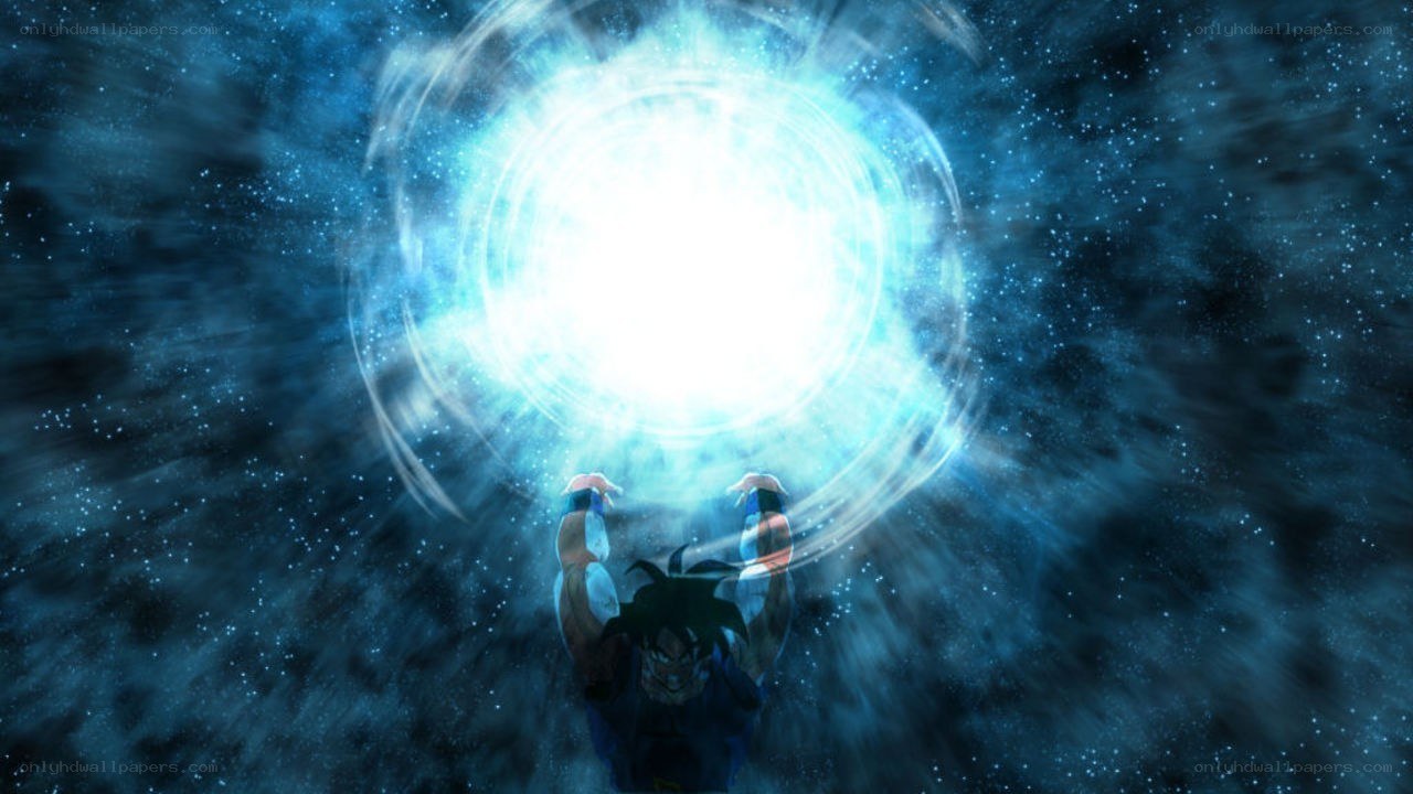 Goku charging a powerful energy blast