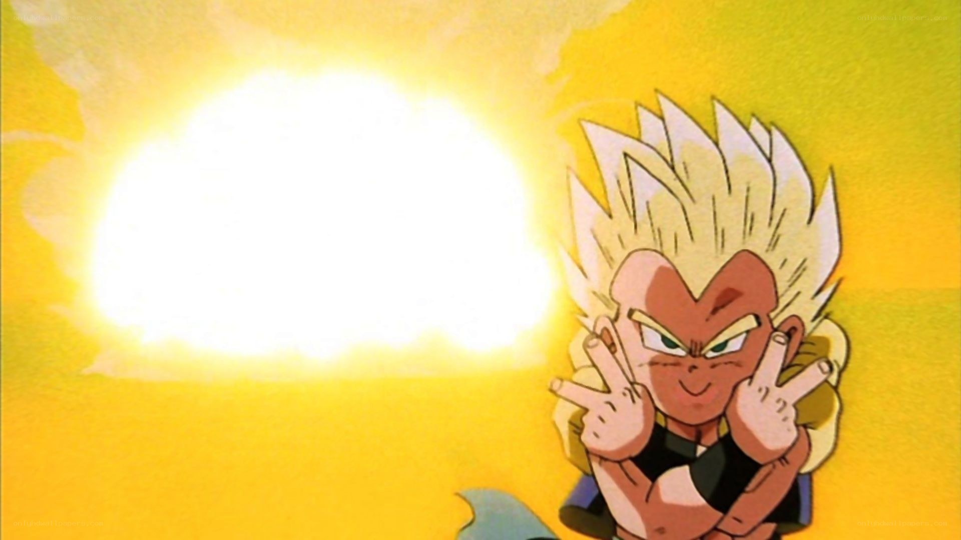 Goku charging energy blast