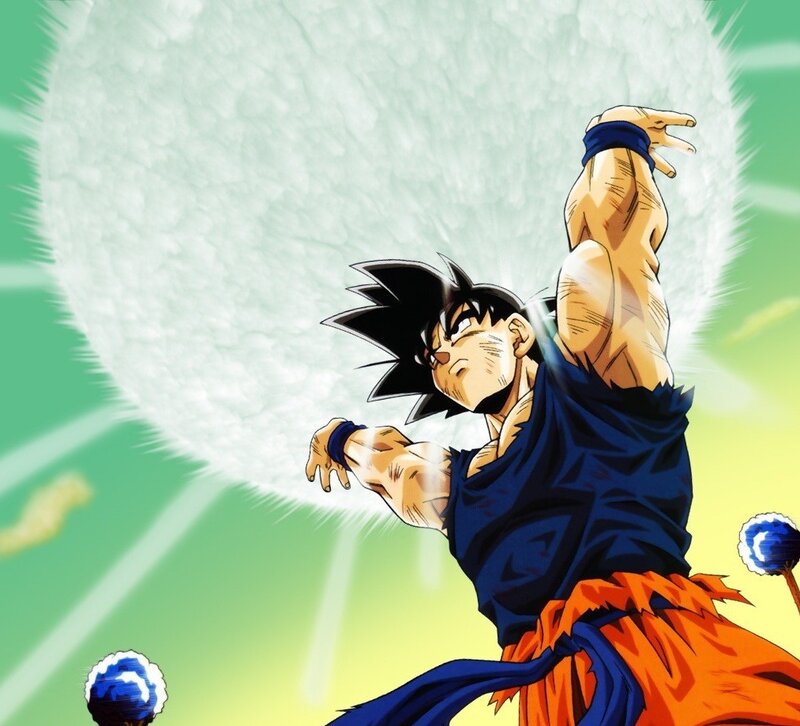 Goku charging Kamehameha
