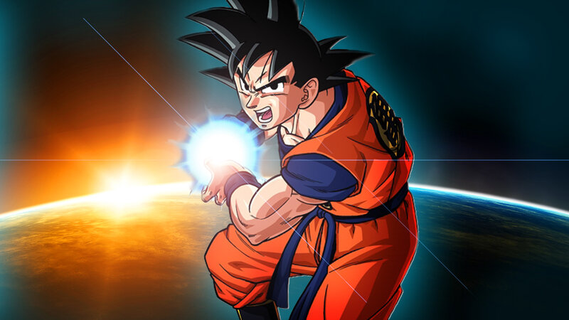 Goku charging Kamehameha