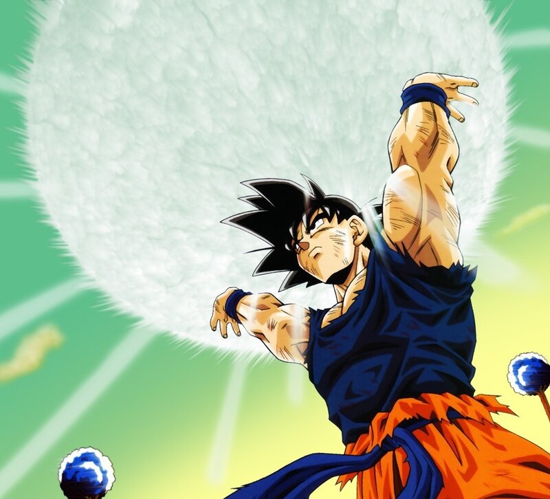 Goku charging Kamehameha
