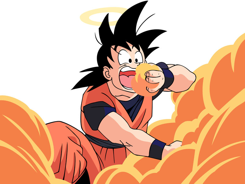Goku eating a ball