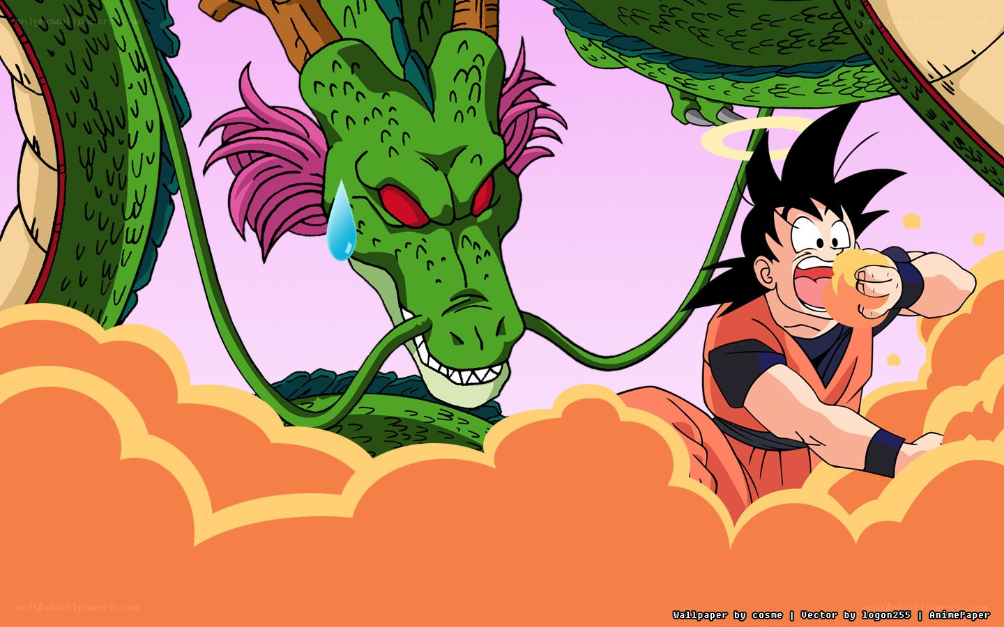 Goku eating a dragon ball