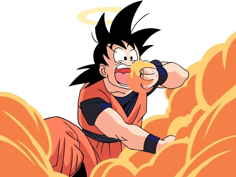 Goku Eating a Fruit