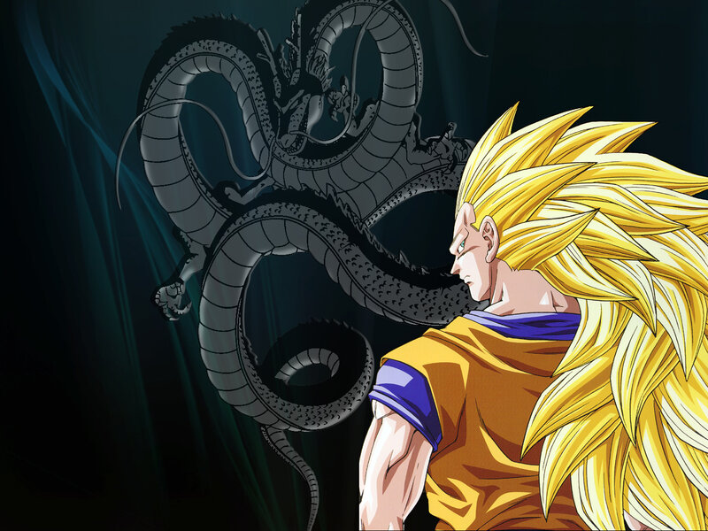 Goku facing Shenron