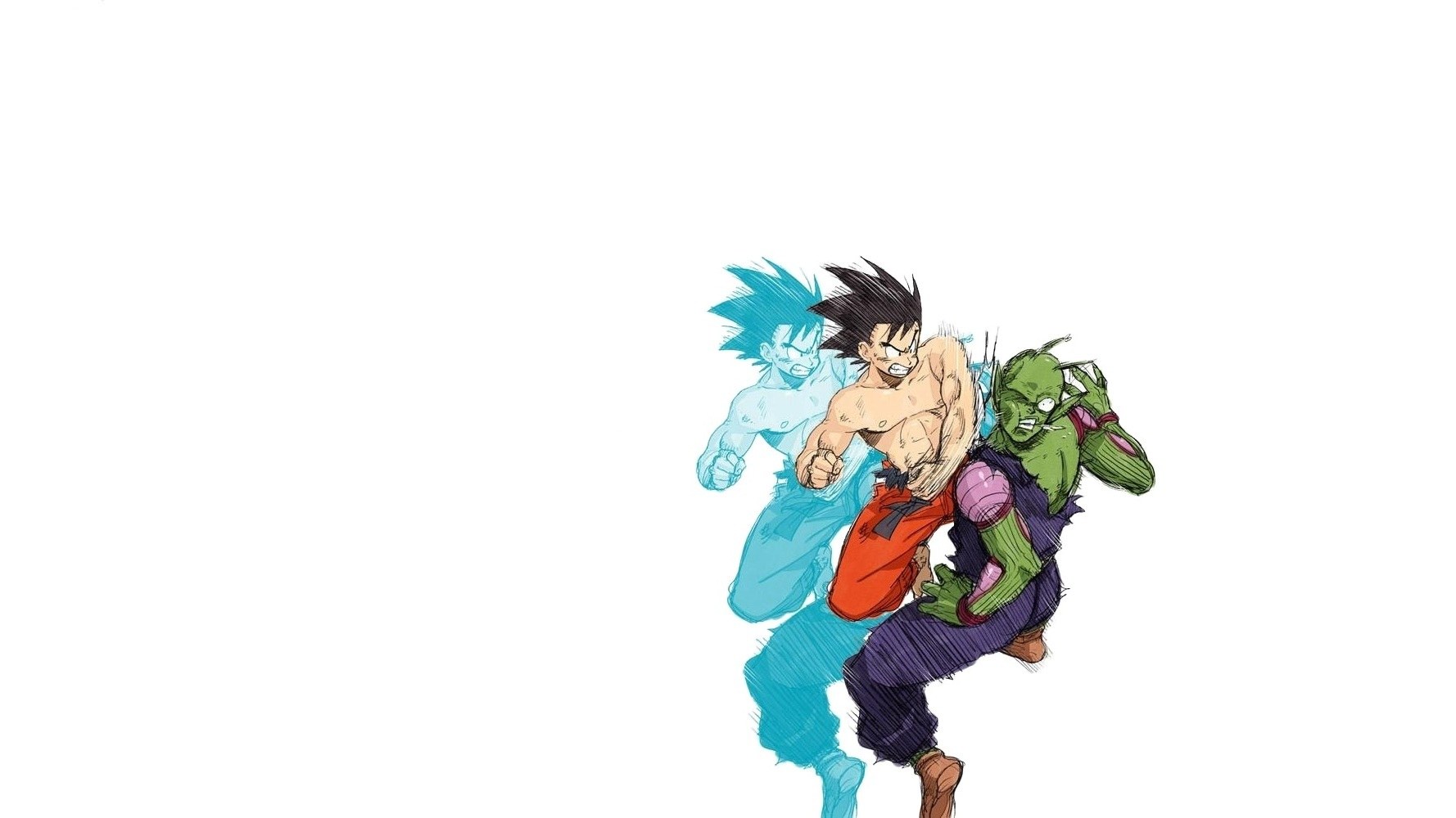 Goku fighting Piccolo