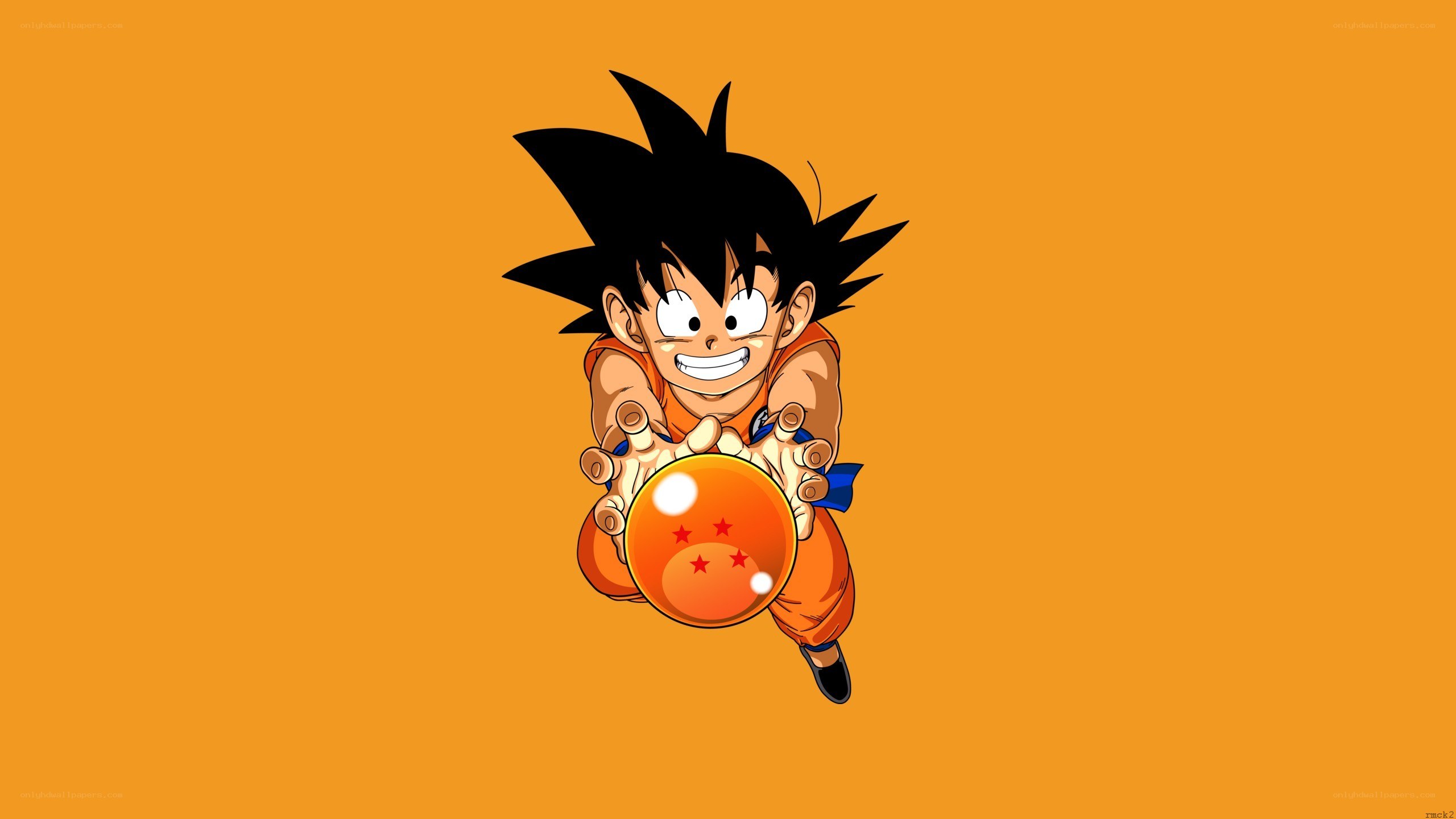 Goku holding a dragon ball