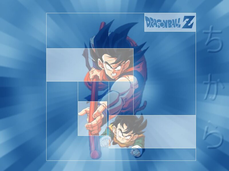 Goku Holding a Staff — Blue